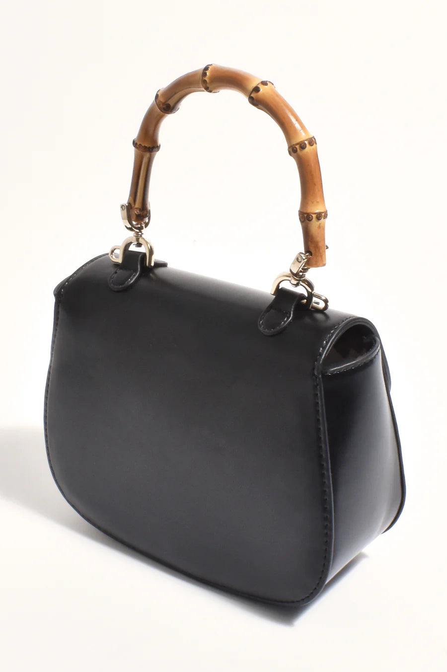 Marissa Bamboo Curved Mini Bag - Black