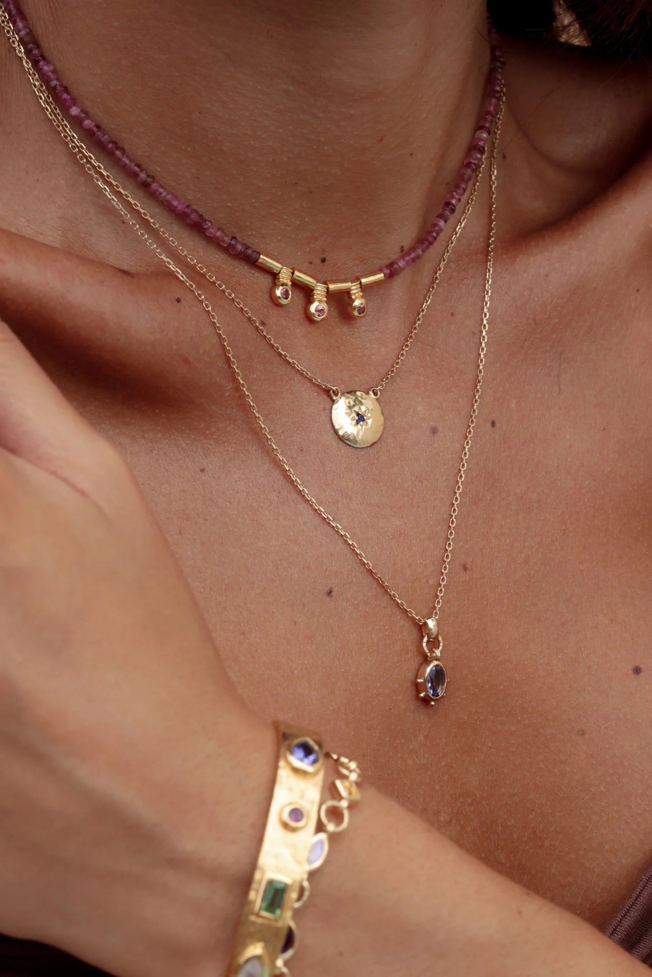 Mia Sapphire Gold Necklace