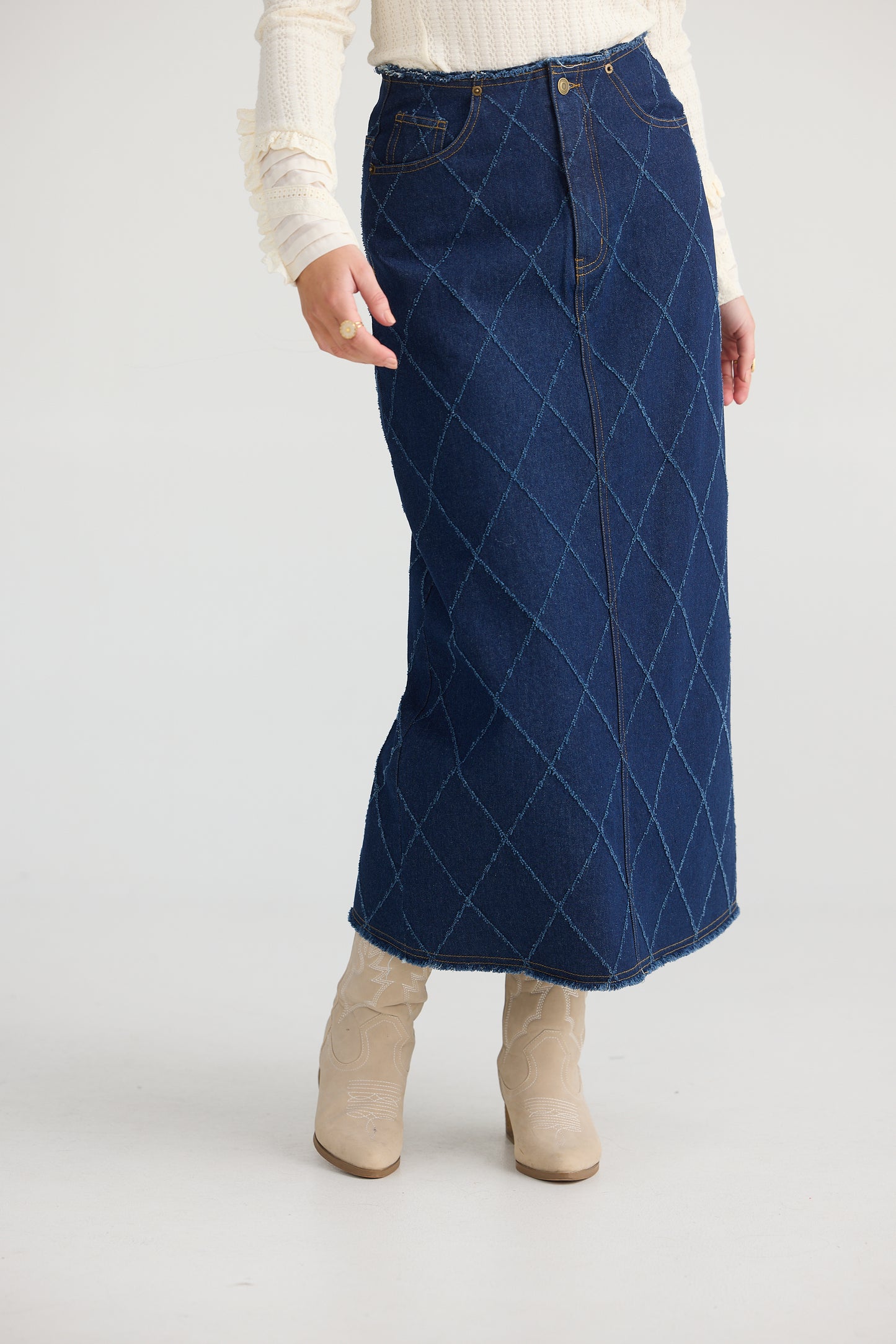 Macey Skirt - Dark Denim Diamond