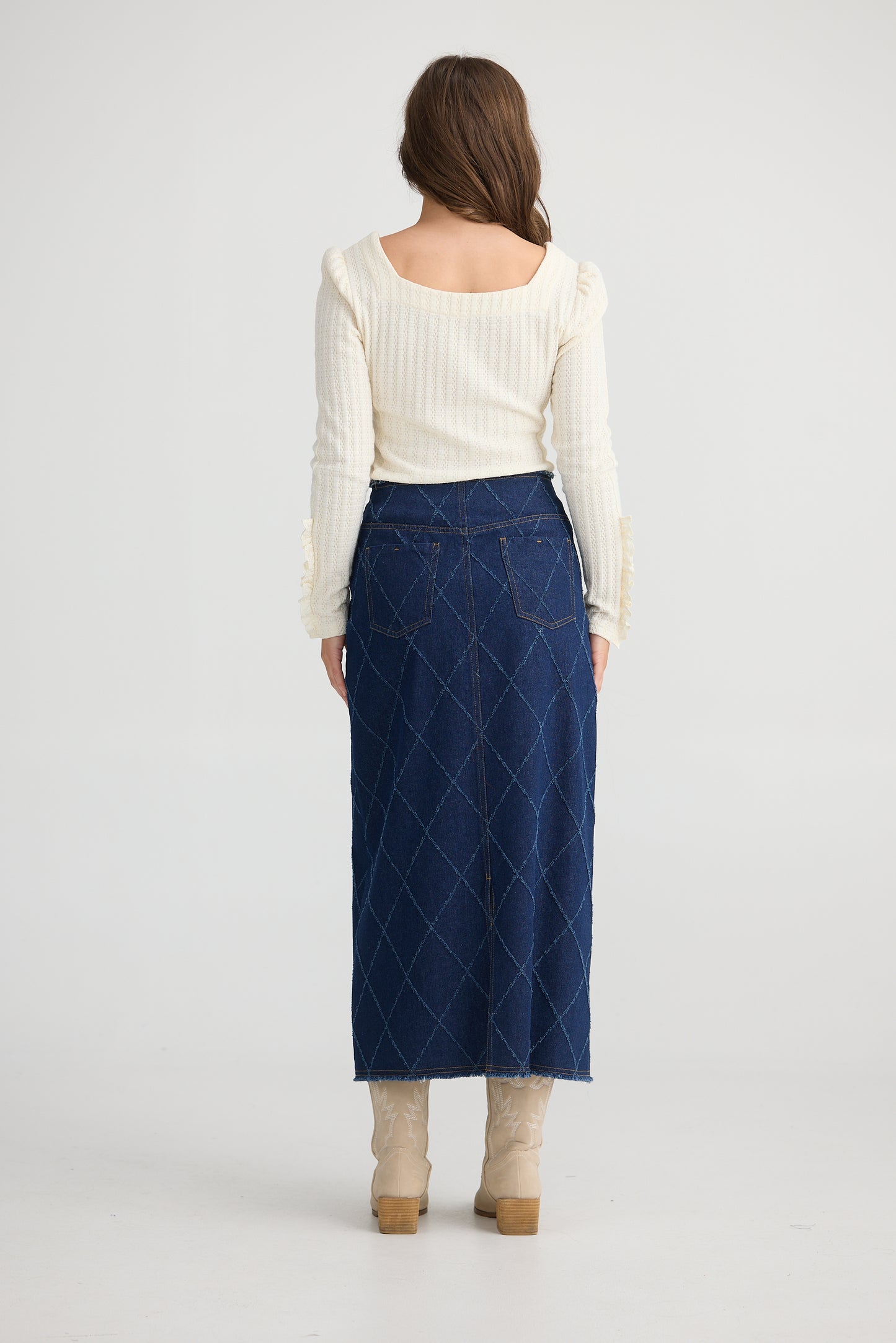 Macey Skirt - Dark Denim Diamond