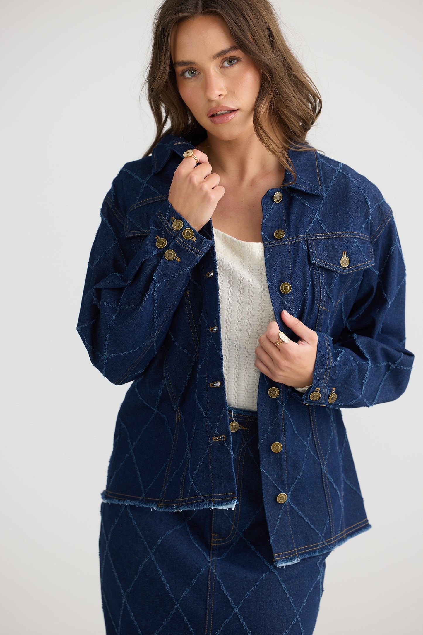 Macey Jacket - Dark Denim Diamond