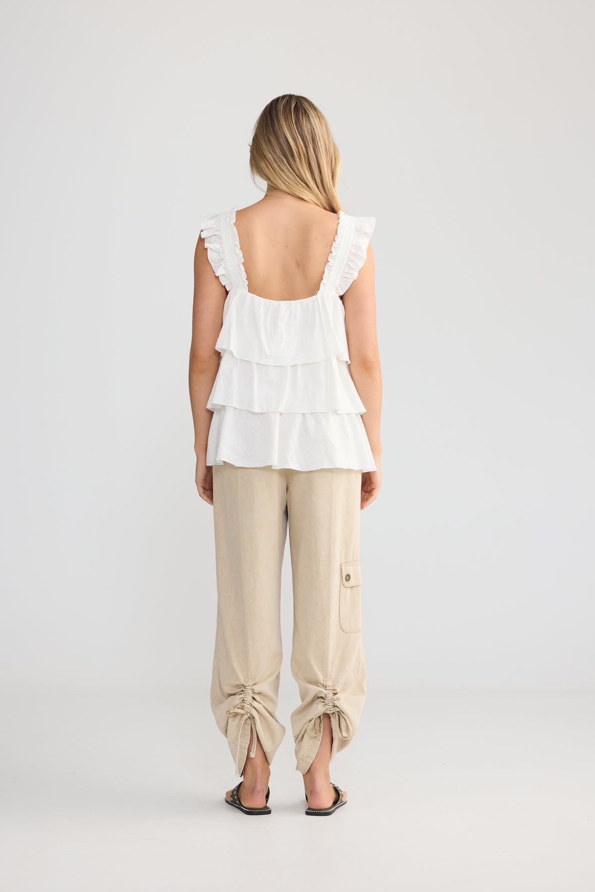 Paloma Ruffle Top in White