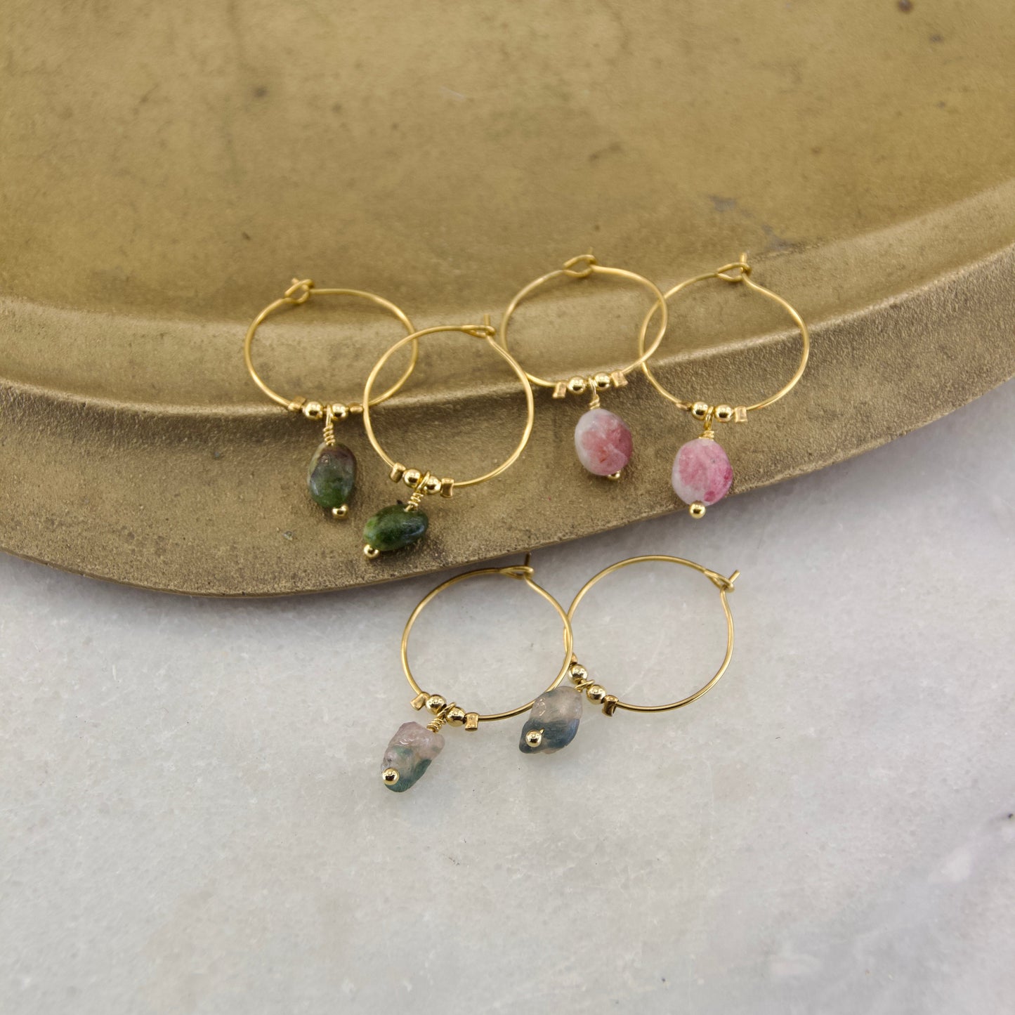 Divine Treasures Black Tourmaline Hoop - Veluna