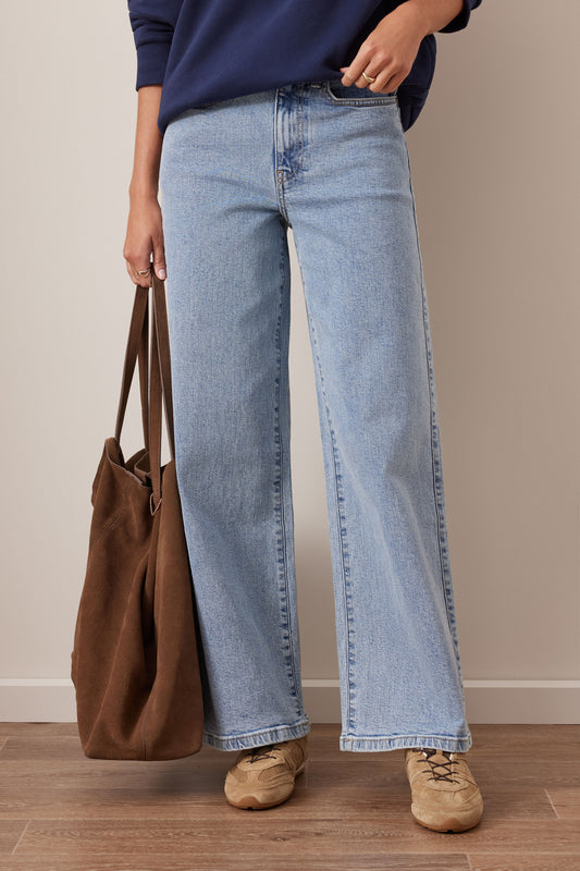 Evie Wide Leg Jean | Vintage Blue Wash