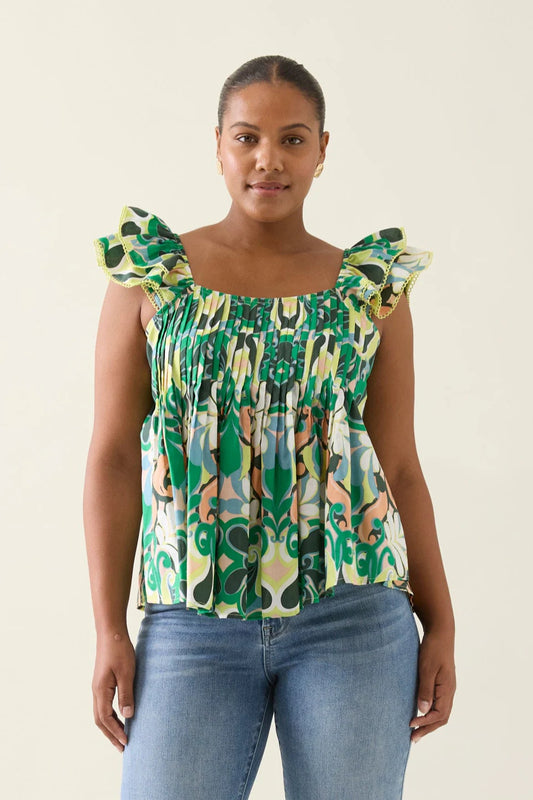 Aurora Frill Tank - Paisley