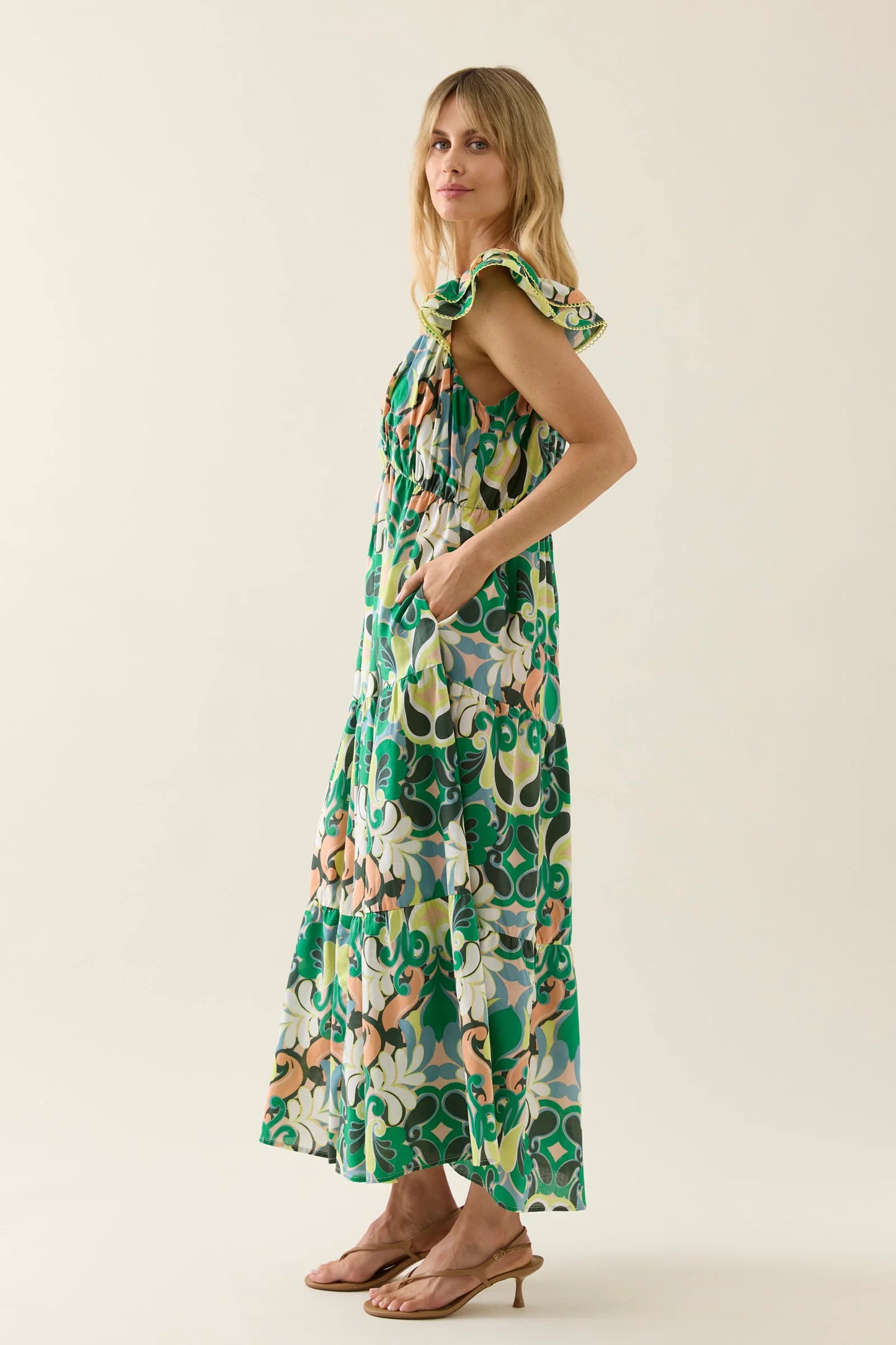 Aurora Frill Tank Dress - Paisley