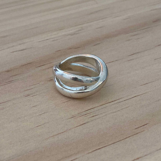 Sterling Silver Crossover Ring