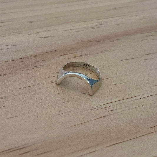 Sterling Silver Half Circle Outline Ring