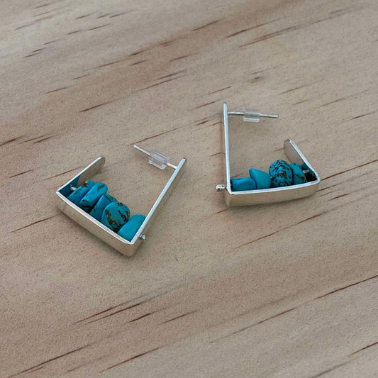 Sterling Silver & Blue Earrings