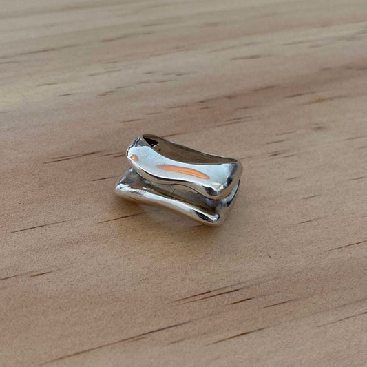 Sterling Silver Dual Wave Ring