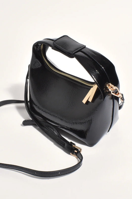 Lia Patent Curved Bag