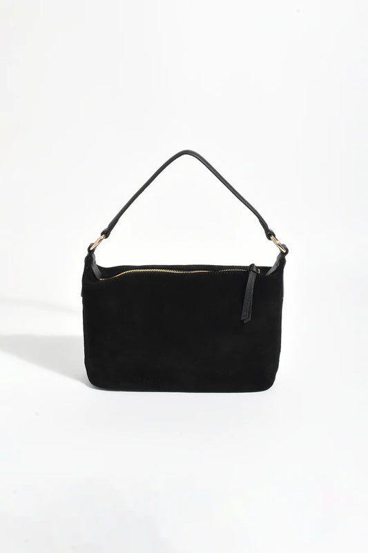 Jasmine Suede Rectangle Mini Bag - Black