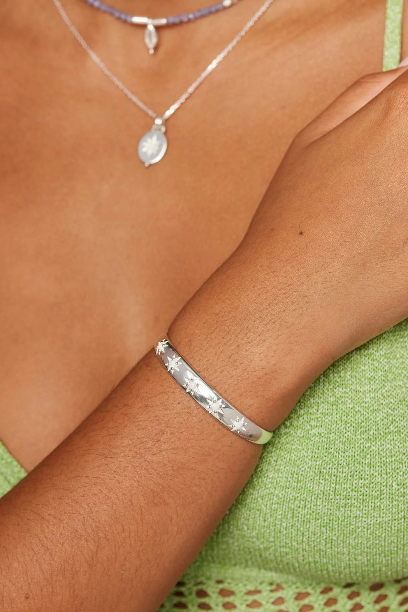 Alina Opal and Silver Cuff
