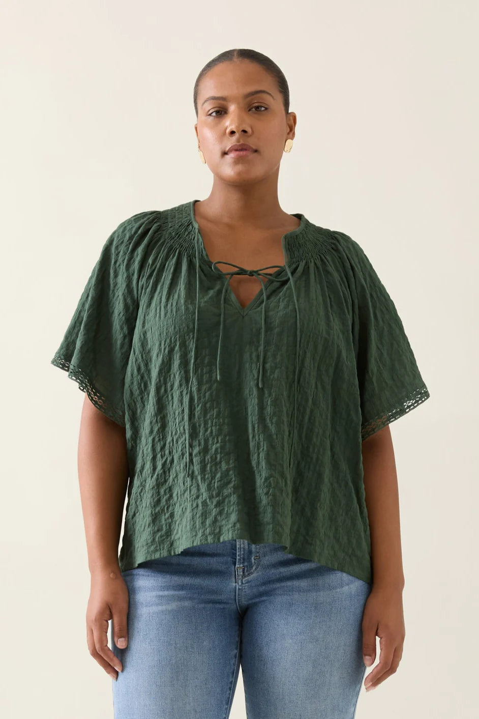 Esther Shirred Top - Myrtle