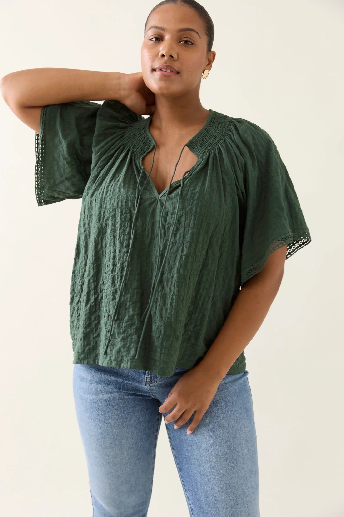 Esther Shirred Top - Myrtle