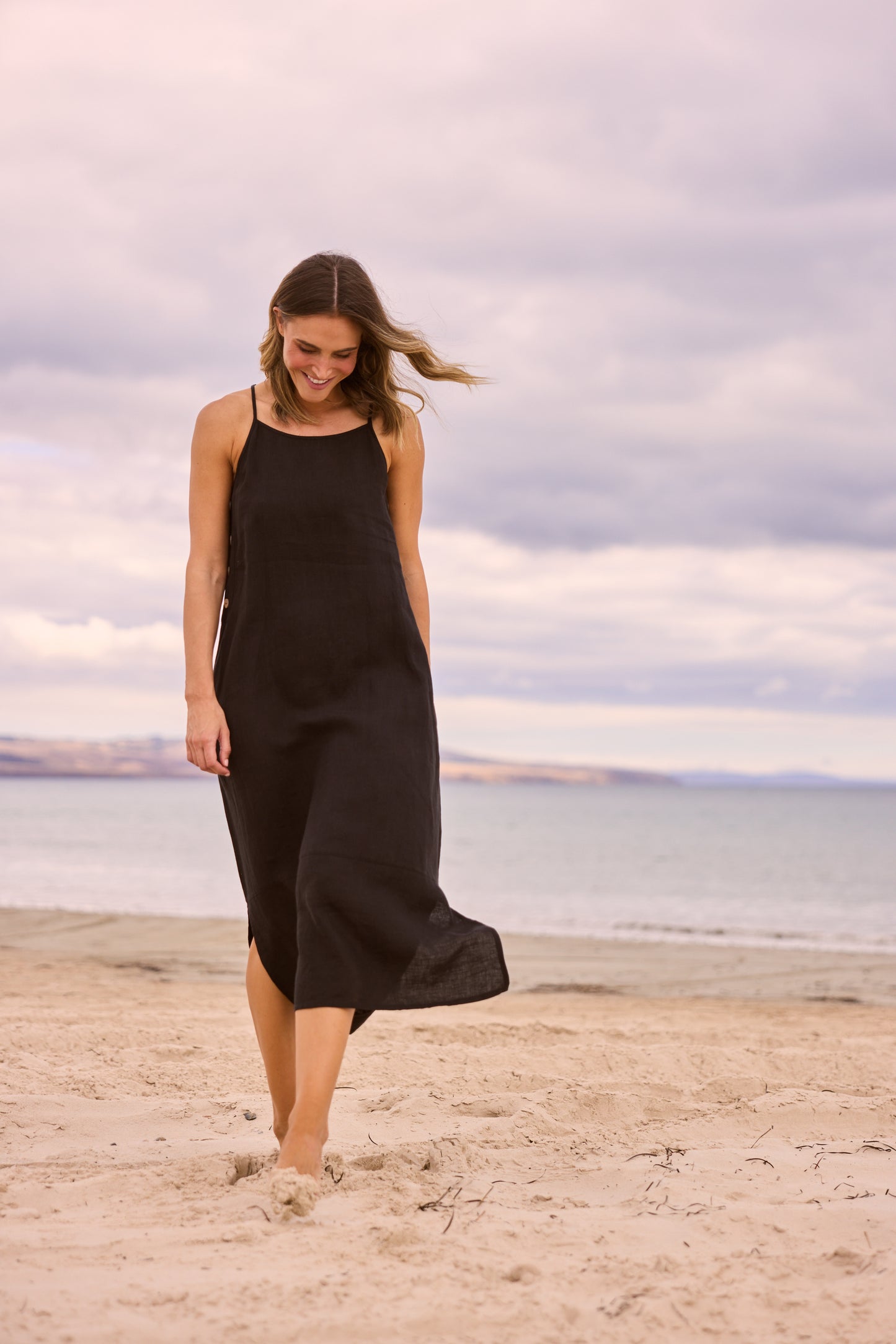 Cliffside Dress | Black Linen