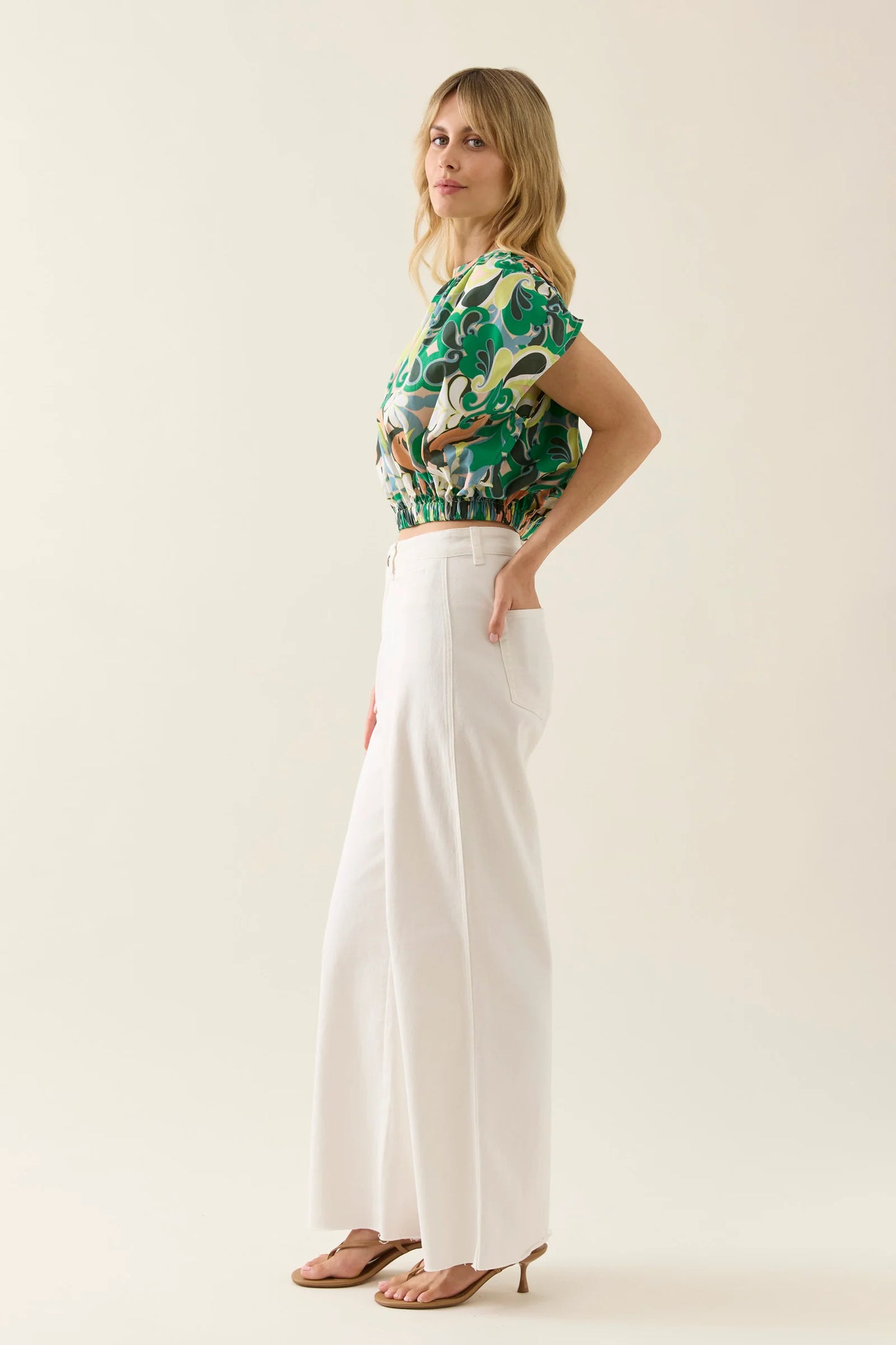 Aurora Reversible Crop - Paisley