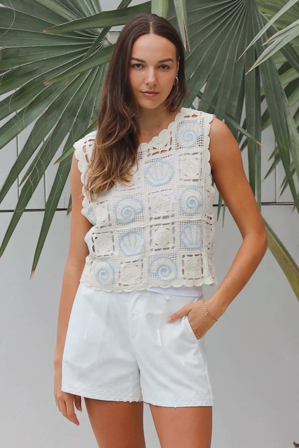 Gia crochet shells - Blue