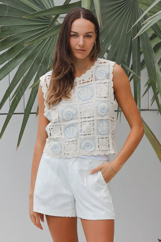 Gia crochet shells - Blue