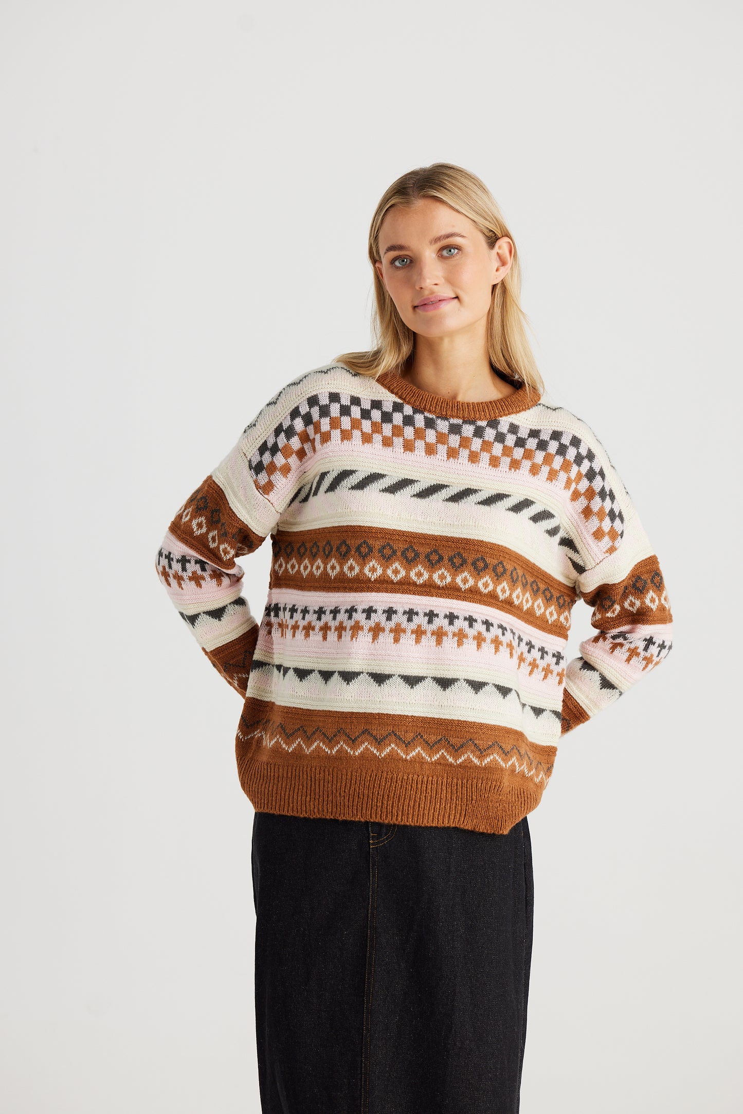 Snow Bunny Knit - Pink Stripe