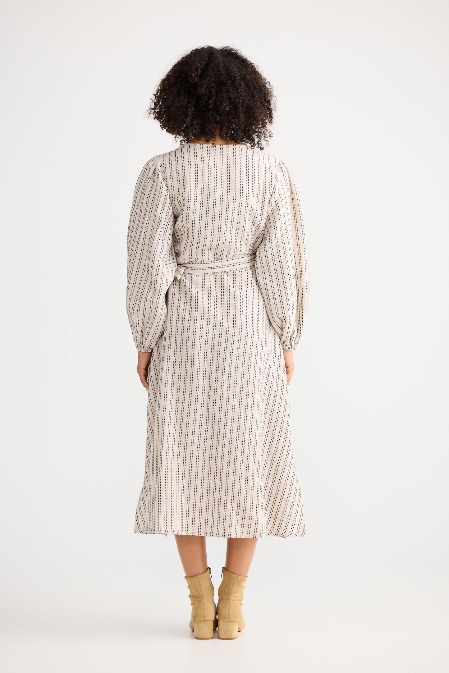 Amor Wrap Dress | Natural Stripe