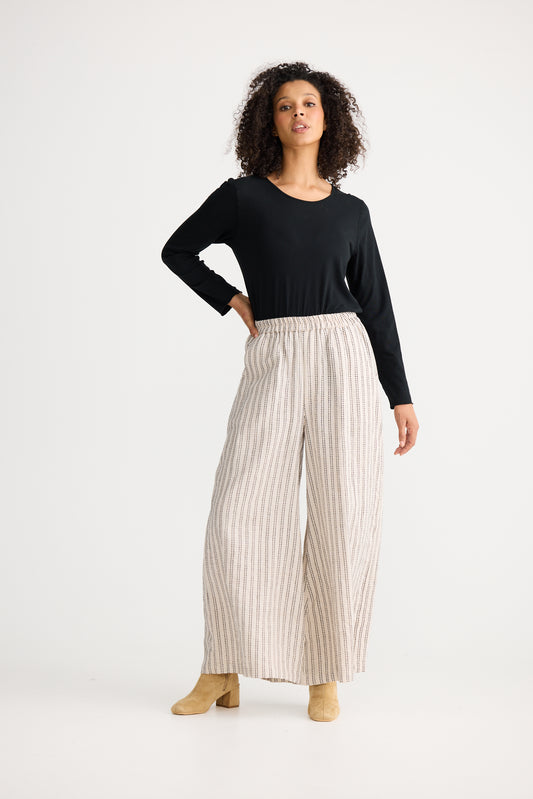 Positano Pants | Natural Stripe