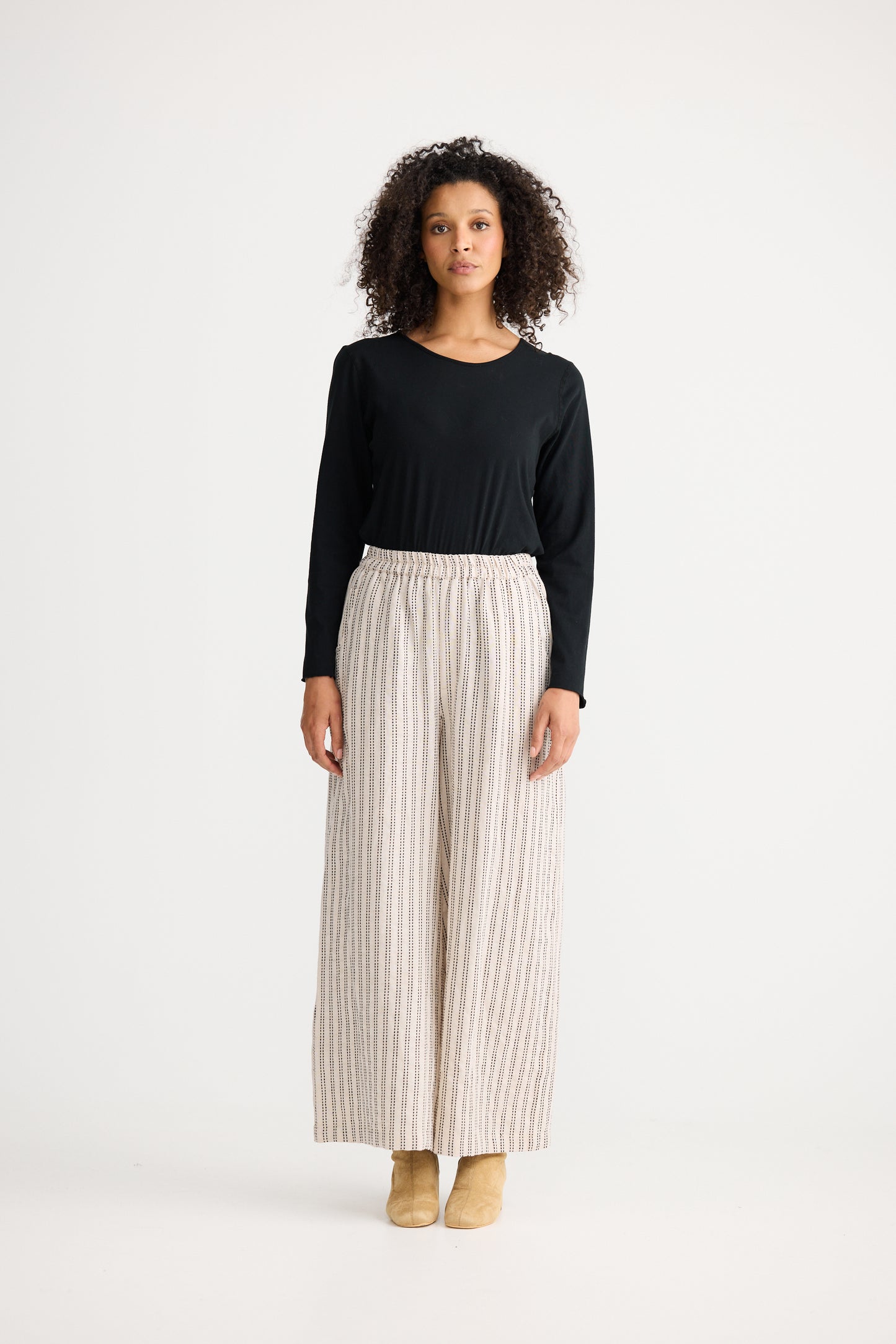 Positano Pants | Natural Stripe