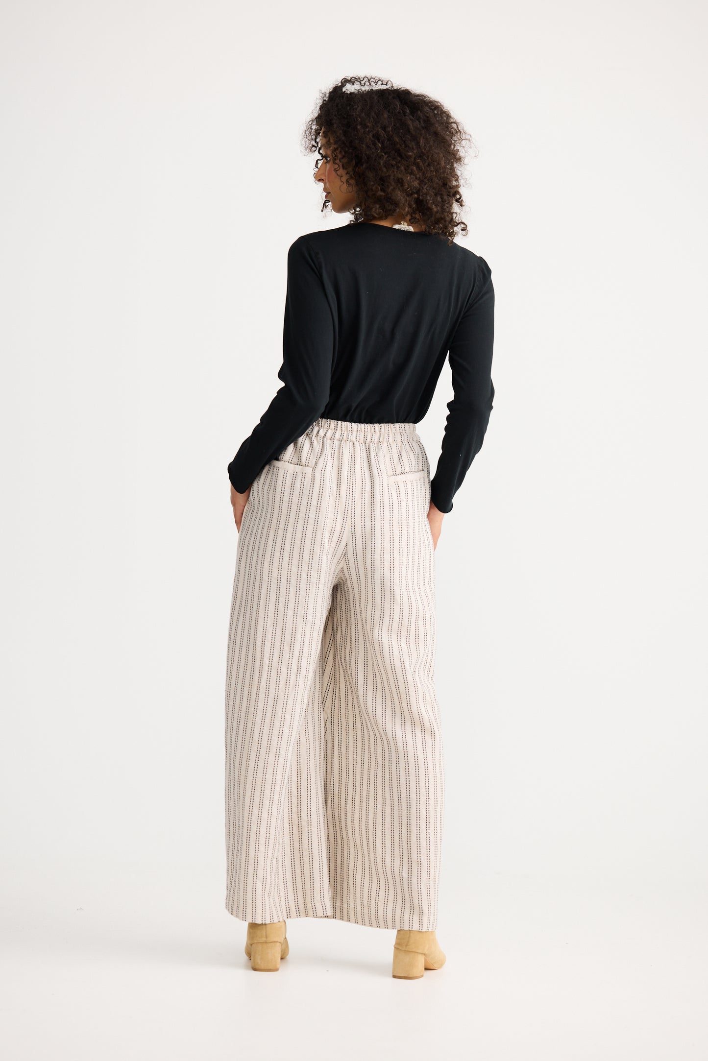 Positano Pants | Natural Stripe