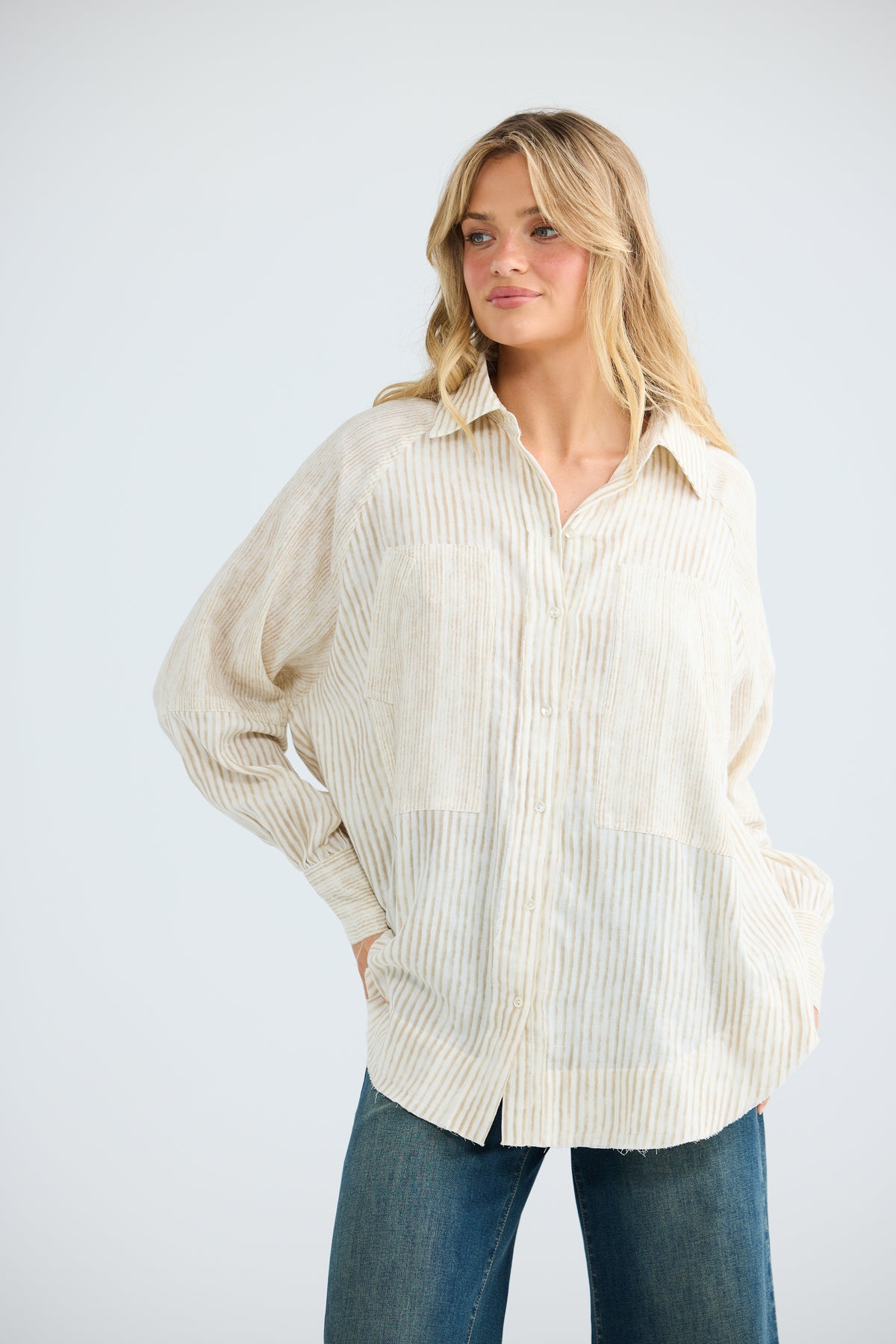 Bodhi Shirt in Natural Stripe