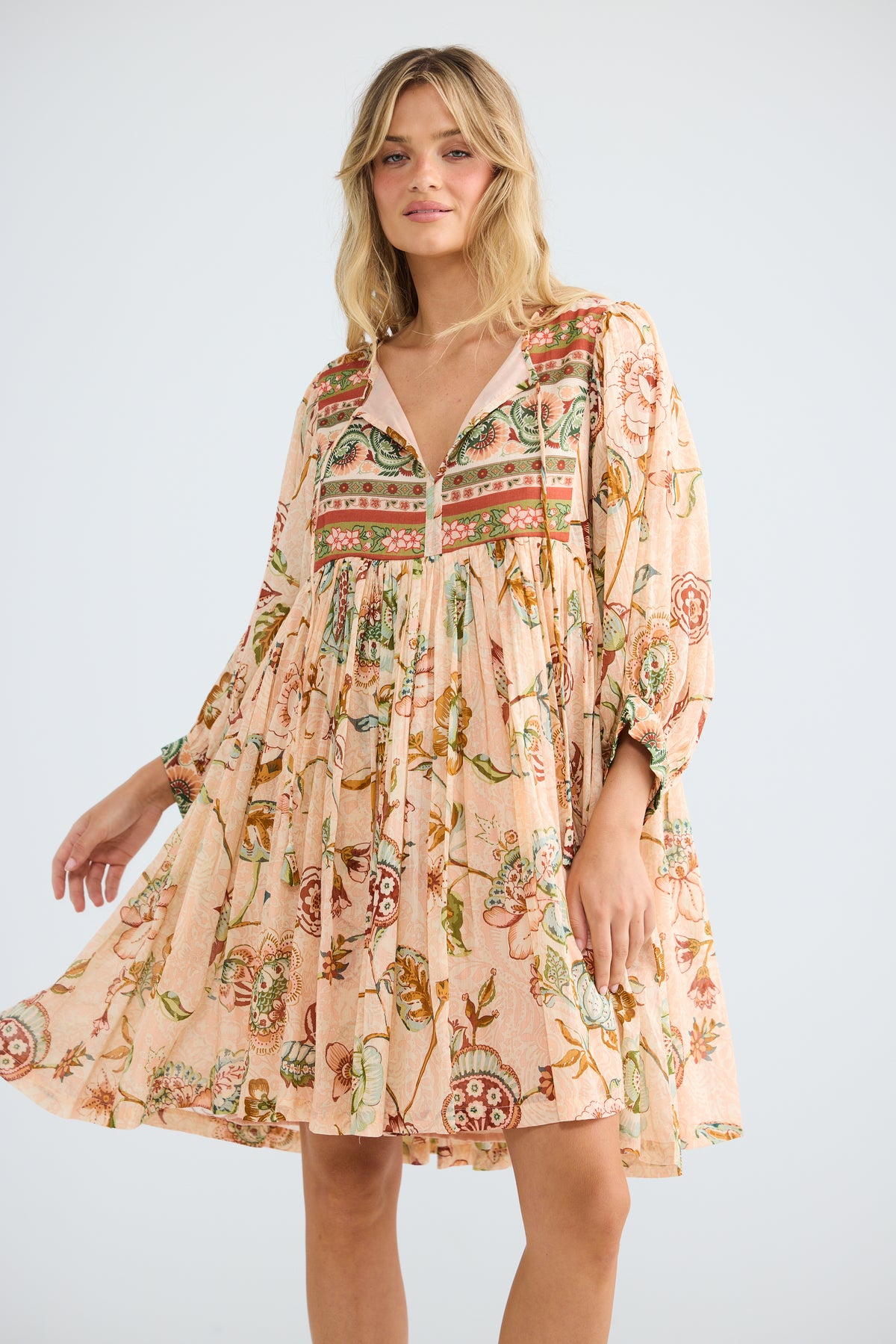 Wisteria Mini Dress in Wildflower Oasis