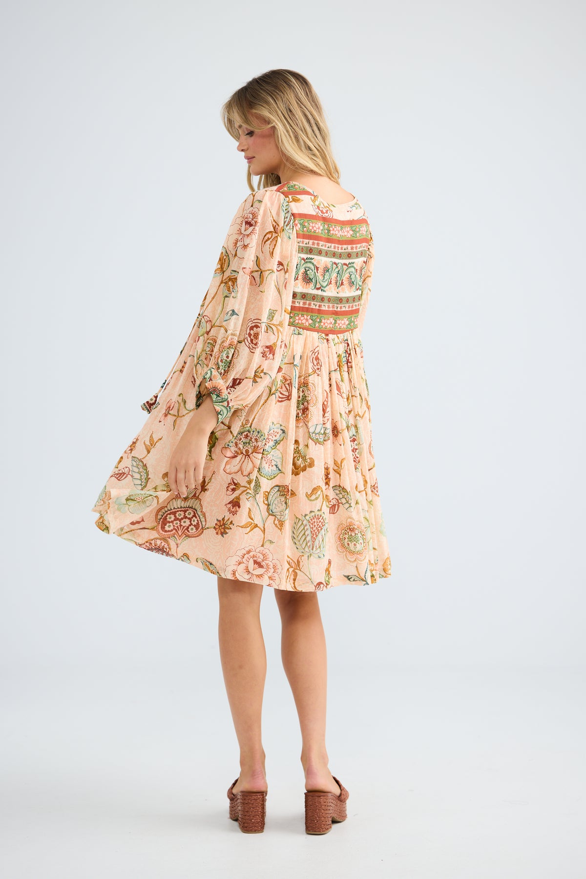 Wisteria Mini Dress in Wildflower Oasis