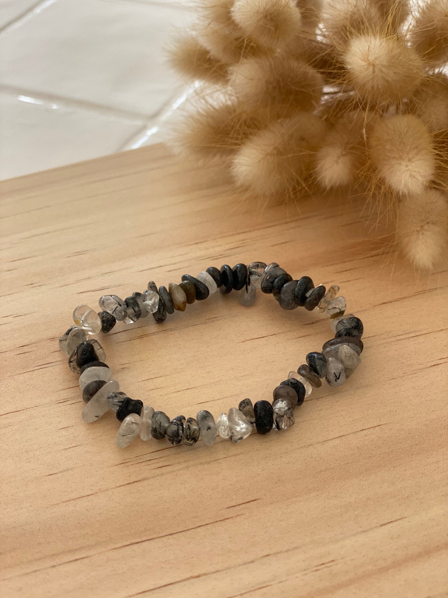 Tourmalinated Quartz Crystal Chip Bracelet | Botanical H2O