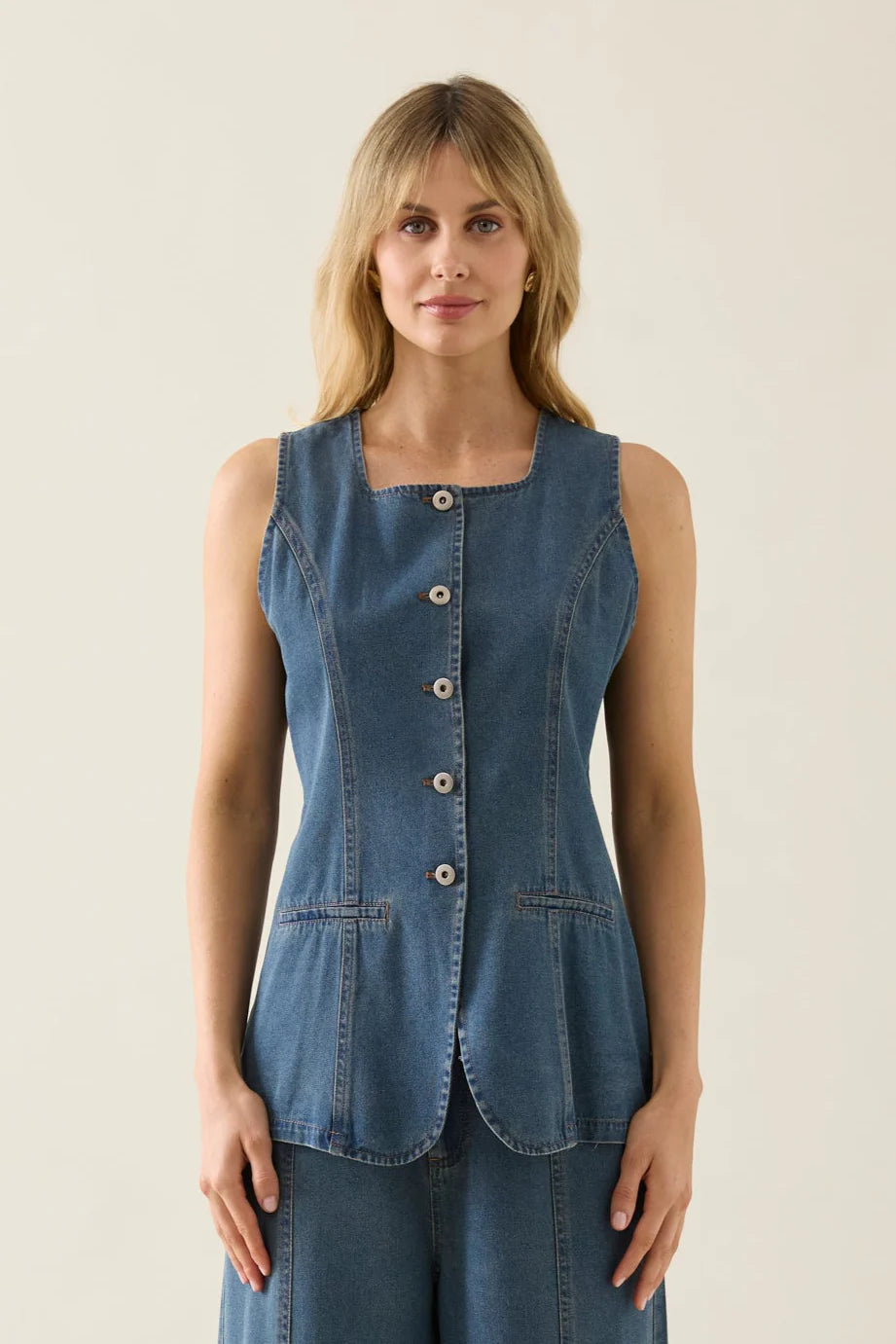 Sofie Denim Vest - Drift