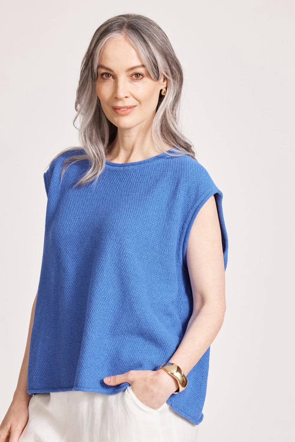 Artemis Sleeveless Knit Top - Aegean