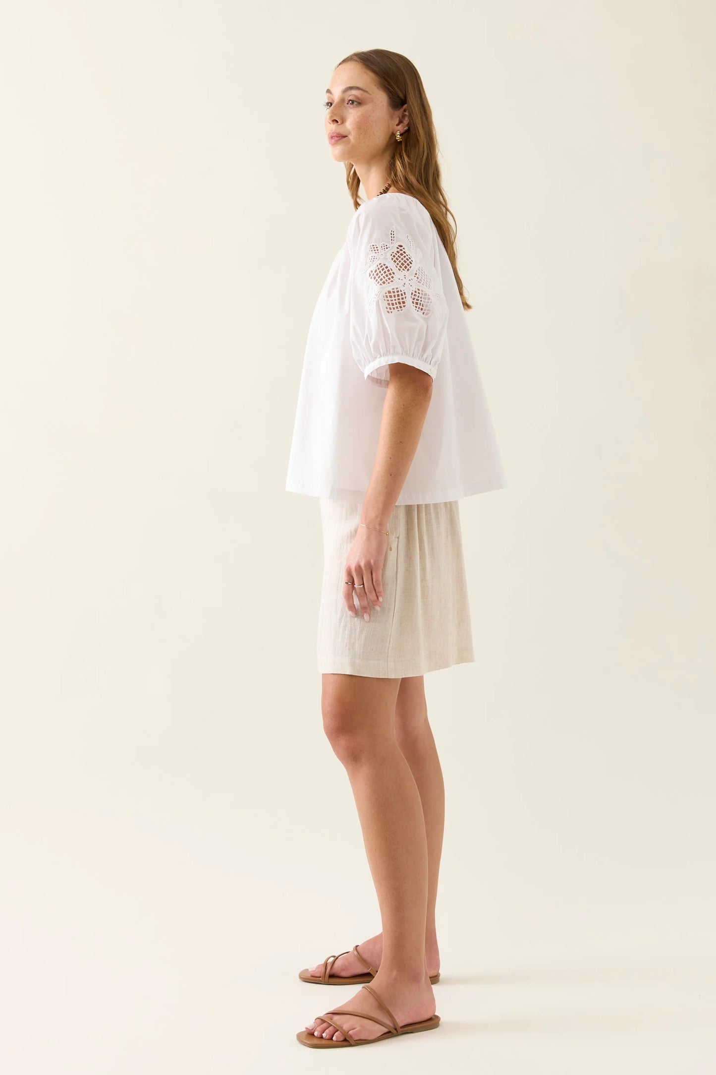 Nilsa Button Top - White