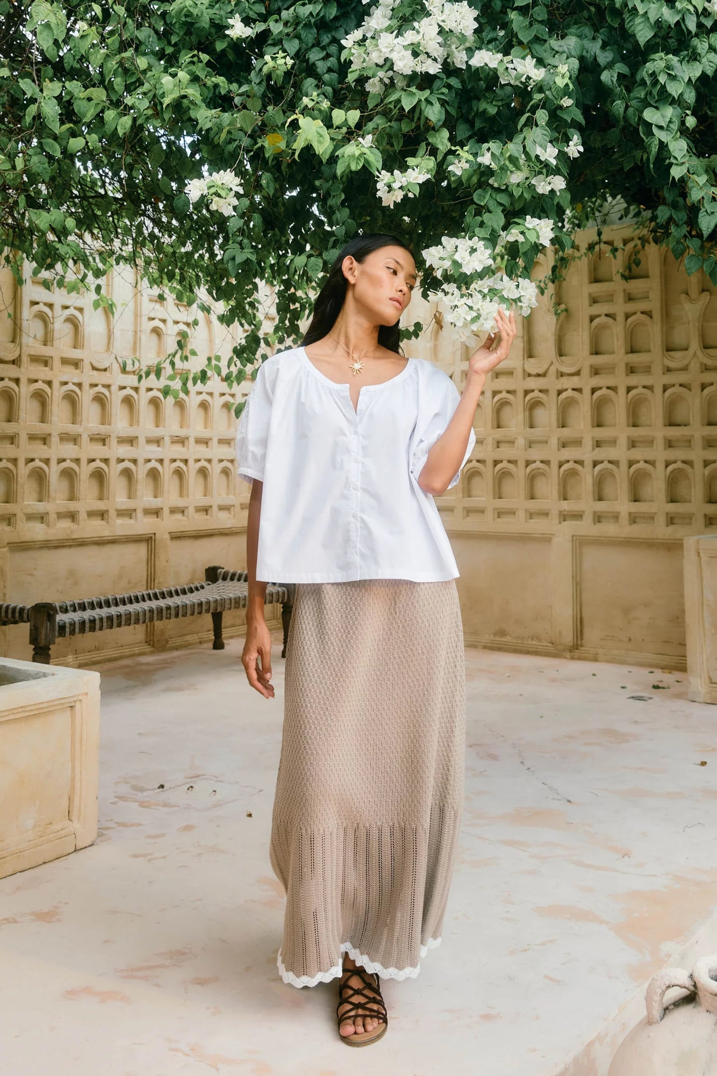 Nilsa Button Top - White