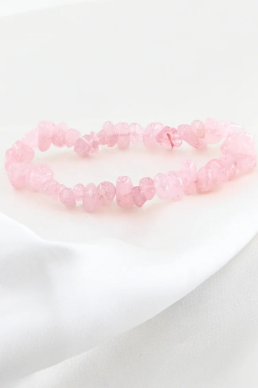 Rose Quartz Crystal Chips Bracelet | Botanical H2O